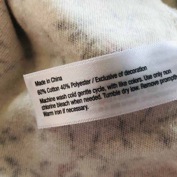 Medium Pullover Nightgown CELESTIAL DREAMS Gray Leaves Red Birds Long Sleeves - Picture 7 of 7